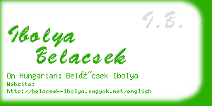 ibolya belacsek business card